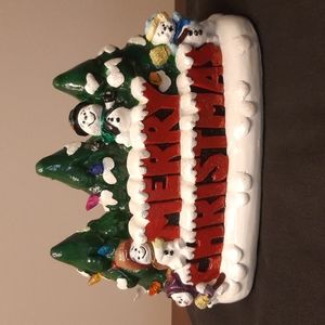 Ceramic Merry Christmas Snowmen